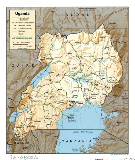 Large Detailed Political And Administrative Map Of Uganda With Relief
