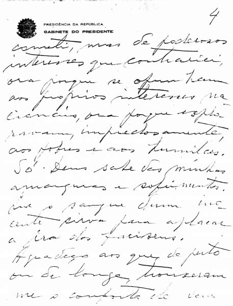 Carta testamento de Getúlio Vargas duas versões Correio IMS