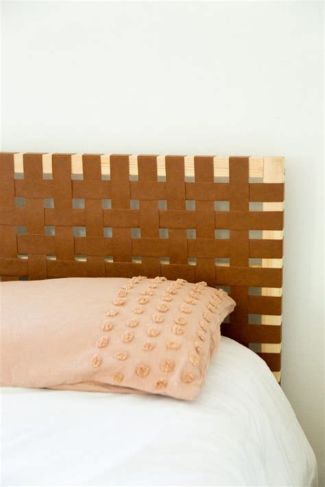 Alice And Loisikea Hack Diy Leather Woven Headboard Alice And Lois