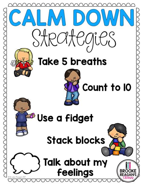 Calm Down Corner Area Calming Strategies Poster And Calm Down Tools