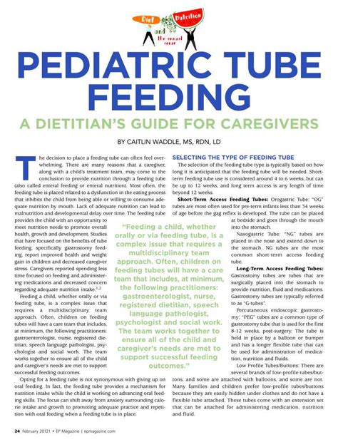 Pediatric Tube Feeding