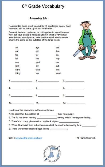 Give your knowledge of words a big shot in the arm with our printable vocabulary worksheets for kindergarten through grade 8 students! 9 best 7th Grade Spelling images on Pinterest | Grade ...