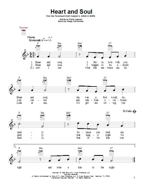 All ▾ free sheet music sheet music books digital sheet music musical equipment. Heart And Soul sheet music by Frank Loesser (Ukulele - 154581)