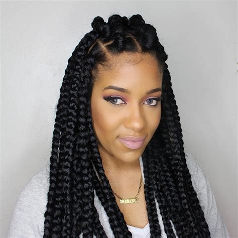 Blends naturally with your own hair. HOW TO: JUMBO BOX BRAIDS (RUBBERBAND METHOD) [Video ...