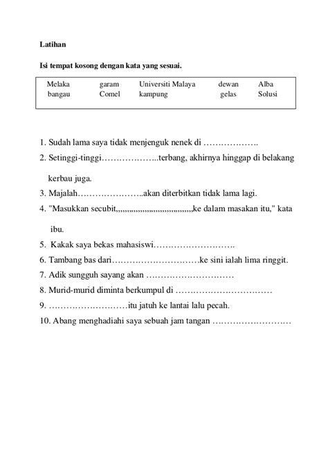Latihan Tatabahasa Kata Nama Khas Tahun Malay Language Reading My Xxx