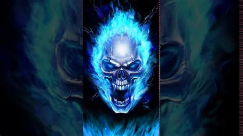 Blue Flaming Skull Hd Wallpaper Shardiff World
