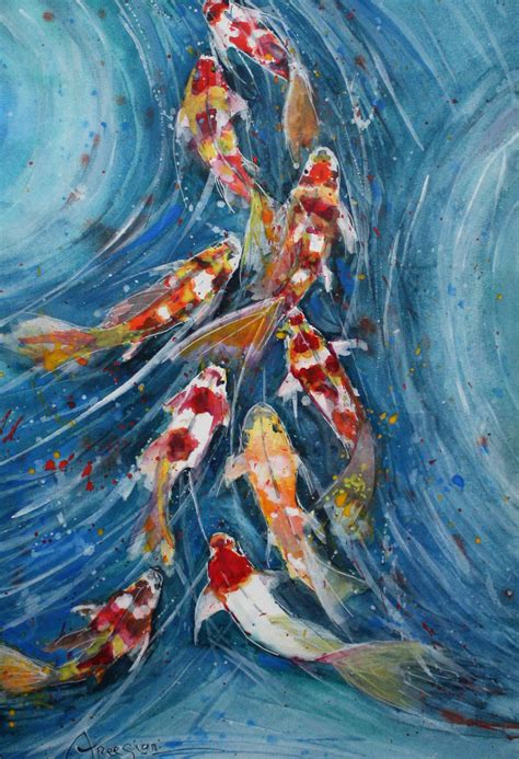 Koi Fish Painting At Paintingvalley Com Explore Collection Of Koi