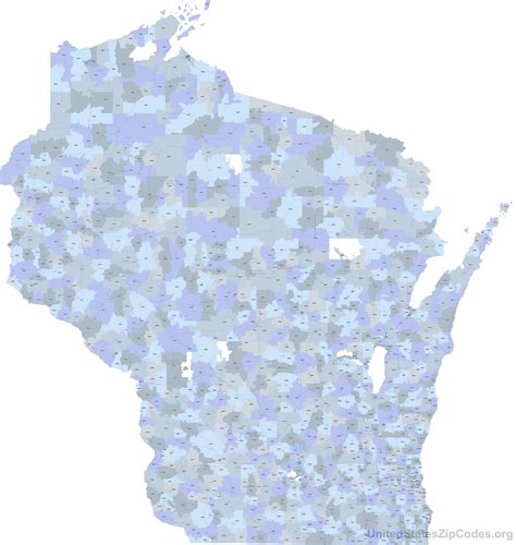 Wisconsin Zip Code Wall Map Basic Style By Marketmaps Mapsales