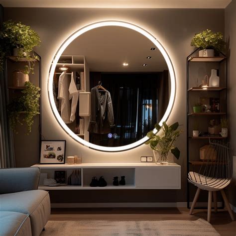 Modern And Contemporary Lighted Fog Free Round Bathroom Vanity Mirror W009217607 Buybuyfurniture