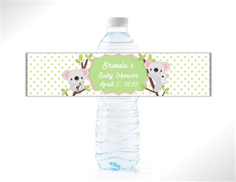 Koala Babies Water Bottle Labels | Personalized water bottle labels, Bottle labels, Water bottle ...