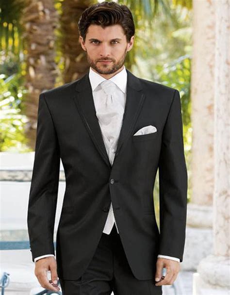 New Arrival Two Buttons 2019 Black Groom Tuxedos Notch Lapel Groomsmen