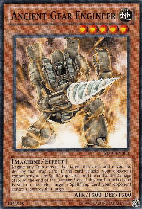 When the card opens the gears move, and reveal images in four windows. Ancient Gear Engineer | Yu-Gi-Oh! | FANDOM powered by Wikia