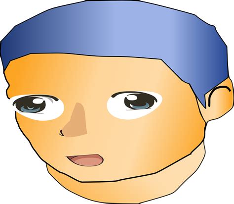Boy Head With Blue Hair Illustration Free Image Download