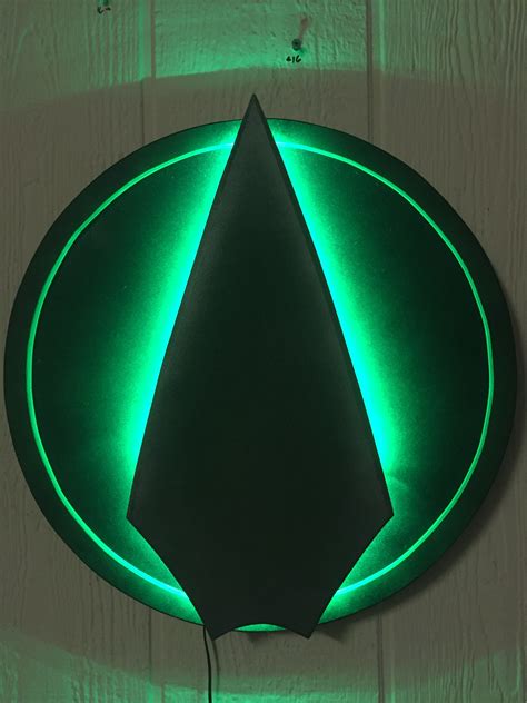 Green Arrow Logo Illuminated Wall Display Green Arrow Logo Green