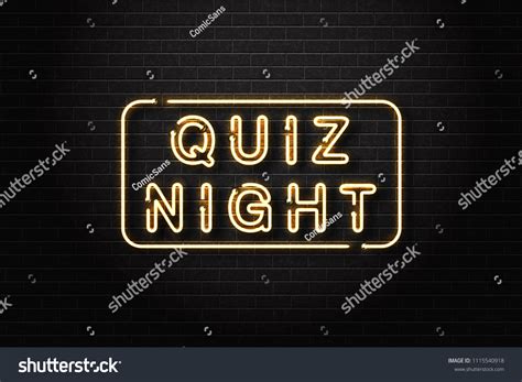 Vector Realistic Isolated Neon Sign Quiz Stock Vector Royalty Free