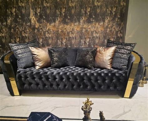 Buy Luxury Chester Sofa With Brass Work In Delhi Skf Decor Pvt Ltd