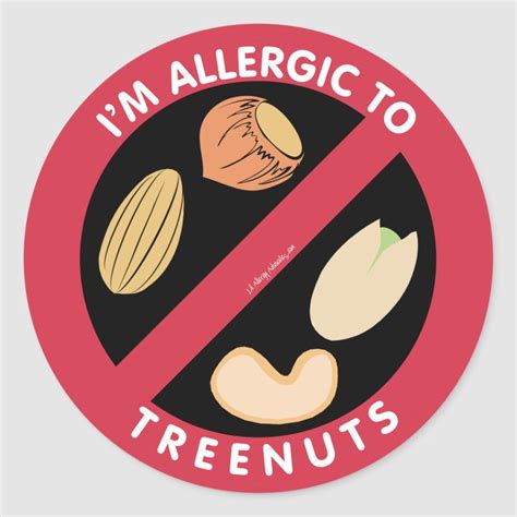 Im Allergic To Tree Nuts Food Allergy Symbol Kids Classic Round