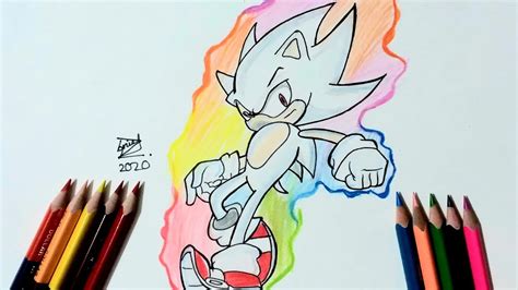 How To Draw Hyper Sonic Tutorial Youtube