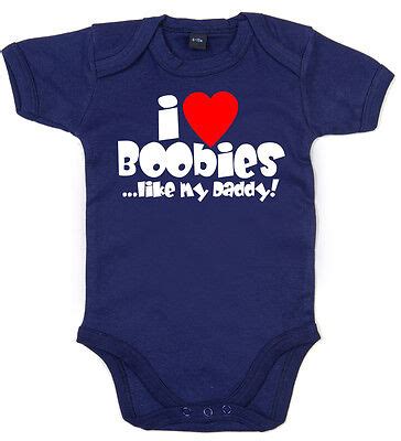 Funny Baby Bodysuit I Love Boobies Like Daddy Dad Babygrow Clothes Vest Ebay