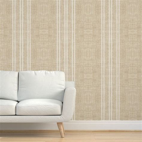 Ticking Stripe Grasscloth Wallpaper Aegean Jute Stripe By Holli