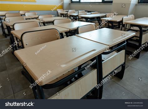 Classroom Background Without No Student Teacher Stock Photo 2201841061