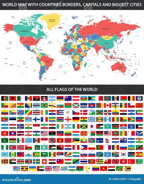 Todas Las Banderas Del Mundo En Orden Alfabético Y Del Mapa Del Mundo