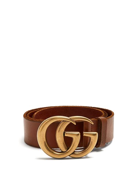 Gucci Gg Logo 4cm Leather Belt In Brown Lyst