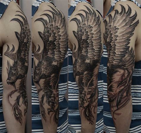 Full sleeve tattoo designs are for people who know they want more than just an anchor on the forearm or a butterfly on the ankle. eagle full sleeve by Dmitriy Samohin - Design of ...