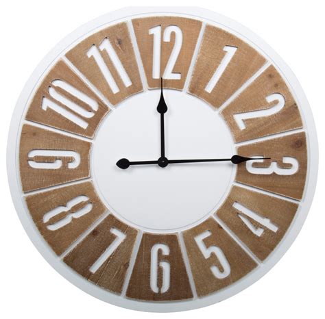 Kiera Grace Round Modern Russel Decorative Wooden Wall Clock 2675x26
