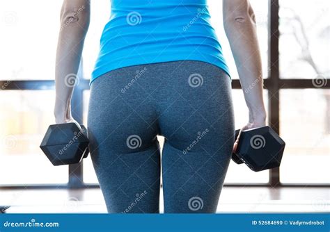 Woman Working Out With Dumbbells Stock Photo Image Of Female Closeup