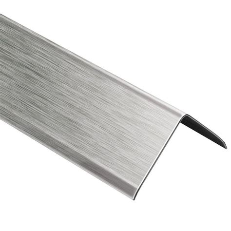 Schluter Eck K Brushed Stainless Steel 2 In X 8 Ft 2 12 In Metal Corner Tile Edging Trim