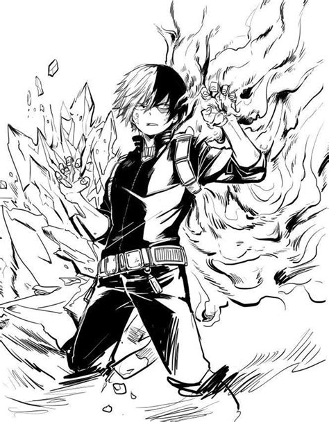 Todoroki Shouto 2 Coloring Page Anime Coloring Pages