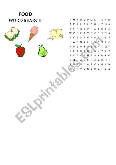 Food Word Search Esl Worksheet By Andreacag