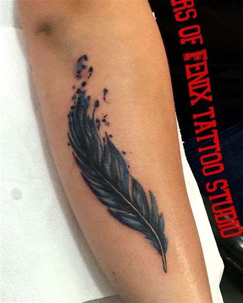 Acuarela Feather For Girls Female Forearm Tattoo Indian Feather Tattoos