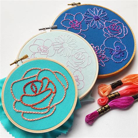 Single Flower Printable Flower Embroidery Patterns