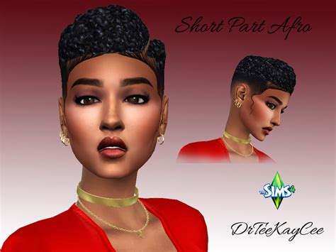 The Sims Resource Short Parted Afro