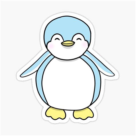 Cute Blue Penguin Sticker By Lutziecreations Redbubble