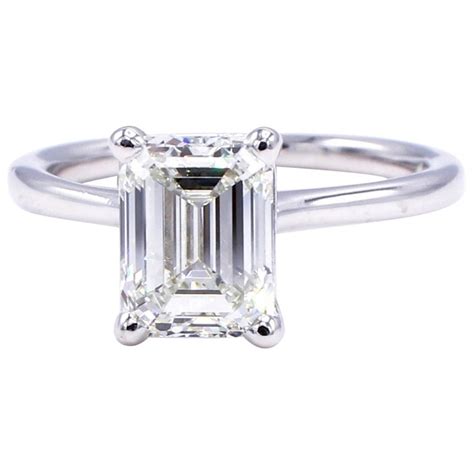 Gia Certified 203 Carat Emerald Cut Solitaire Diamond Platinum