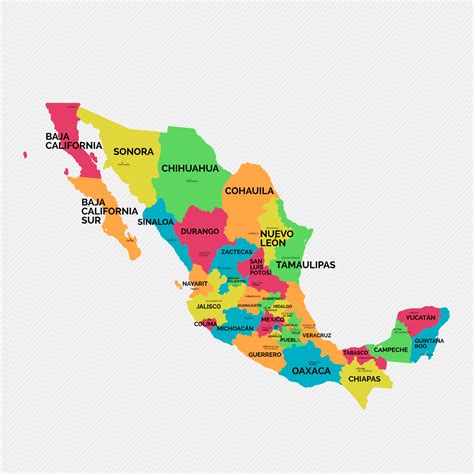 Mapa De México Con Nombres Porlaeducacion