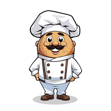Premium Vector Cute Potato Chef Cartoon Mascot Character Vector