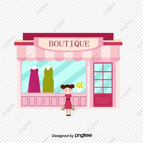 Cute Cartoon Flat Pink Clothing Store Elements Character