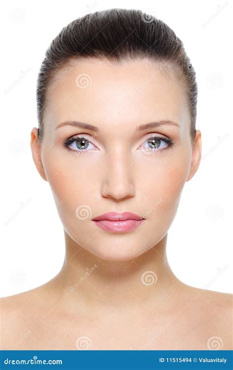 Front View Portrait Of A Beauty Young Female Face Stock Images Image