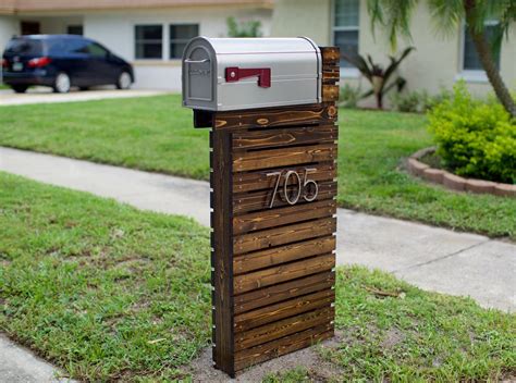 Residential Wood Mailbox Post Diy Project Homeremodeling Modern