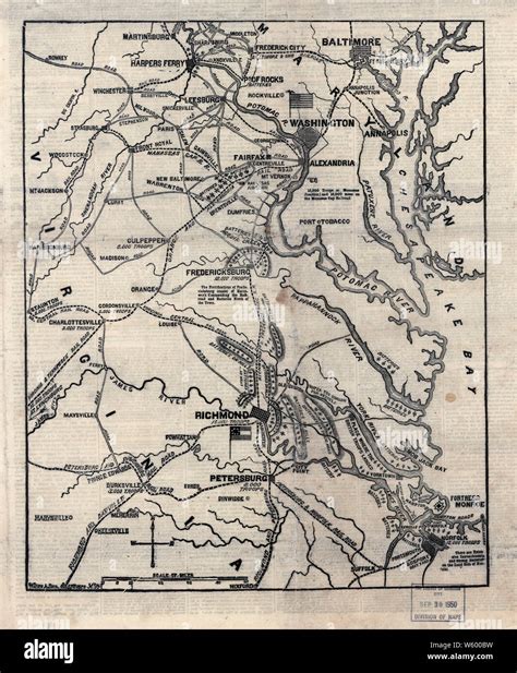Civil War Maps 1800 The Seat Of War In Virginia Positions Of The Rebel