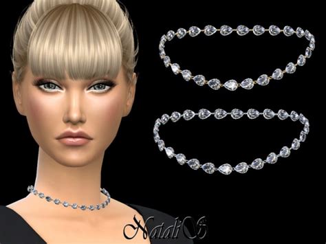 The Sims Resource Pear Cut Diamond Necklace 001 By Natalis • Sims 4