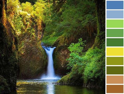 Color Palette From This Photo Of A Waterfall This Color Scheme Would