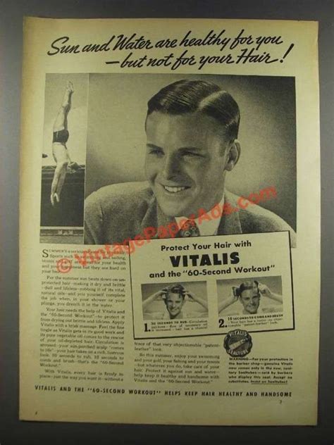 Debuting around the 1940s, vitalis hair tonic was advertised as a means of styling hair without having to delve into excessively greasy products. 1937 Vitalis Hair Tonic Ad - Sun And Water are Healthy ...