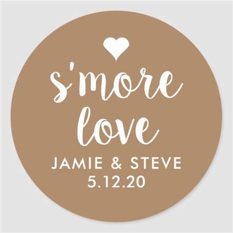 Smore Love Stickers Smore Favor Stickers In 2021 Wedding Favor Tags