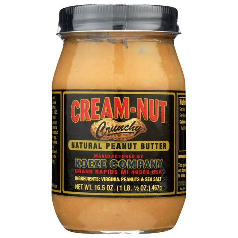 Cream Nut Peanut Butter Crunchy Natural 165 Oz