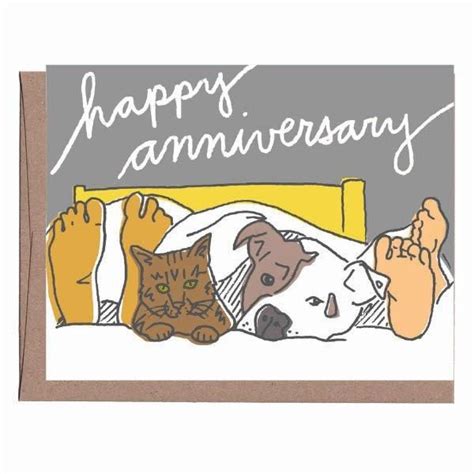 Happy Anniversary Card (Pets In Bed) | Happy anniversary cards, Happy anniversary, Anniversary cards